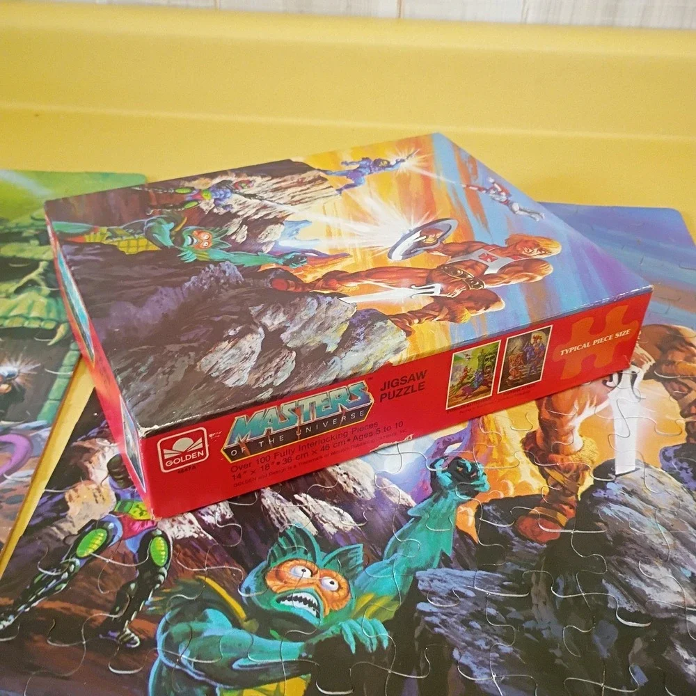 Vintage 80's Masters of the Universe He-Man Golden Jigsaw Puzzle Lot (1 Missing)